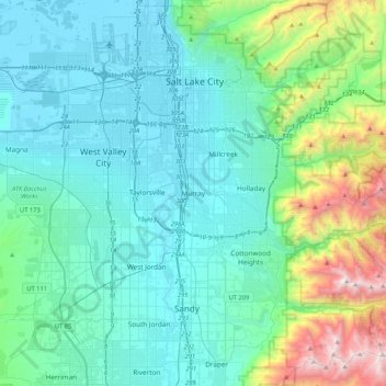 Murray topographic map, elevation, terrain