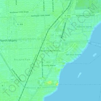 Baywinds Apartments topographic map, elevation, terrain