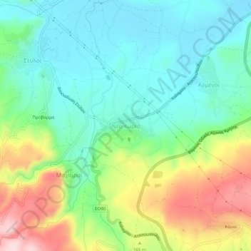 Neo Chorio topographic map, elevation, terrain