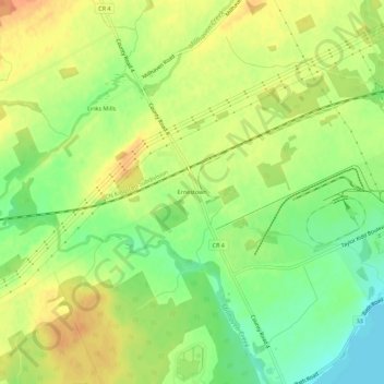 Ernestown topographic map, elevation, terrain
