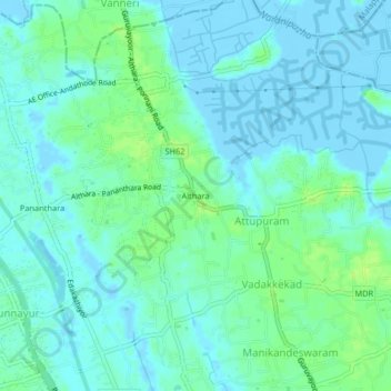 Althara topographic map, elevation, terrain