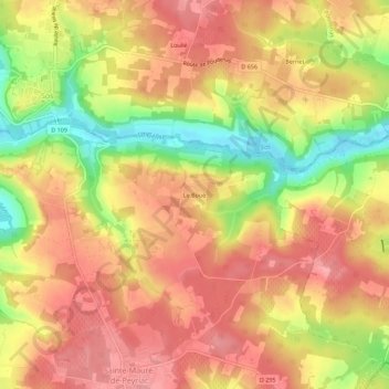 Le Boué topographic map, elevation, terrain