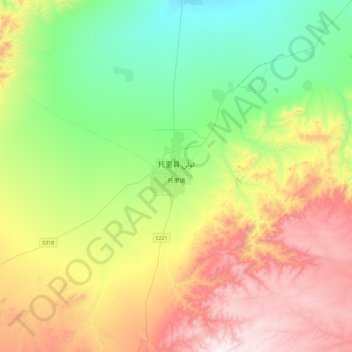 Toli topographic map, elevation, terrain