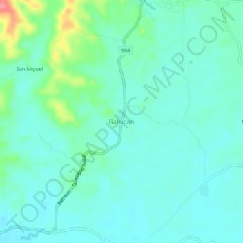 Batucan topographic map, elevation, terrain