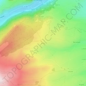 Le Ché topographic map, elevation, terrain