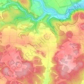 Eglingen topographic map, elevation, terrain