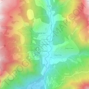 Chaumie Bas topographic map, elevation, terrain
