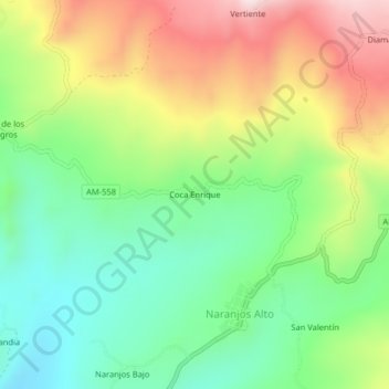Coca Enrique topographic map, elevation, terrain