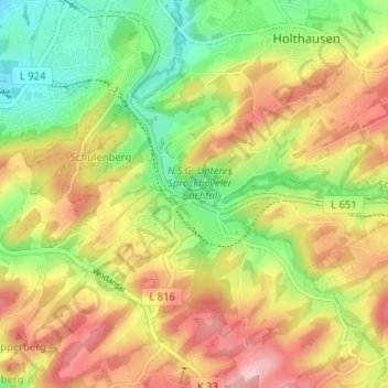 Oberbredenscheid topographic map, elevation, terrain