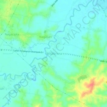 Medalkrisna topographic map, elevation, terrain