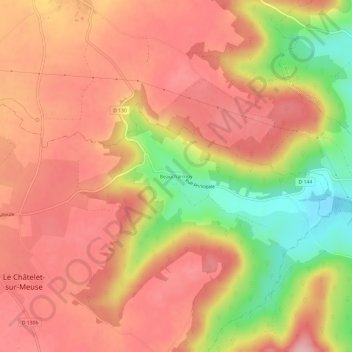 Beaucharmoy topographic map, elevation, terrain