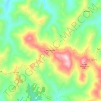 Montesoffio topographic map, elevation, terrain