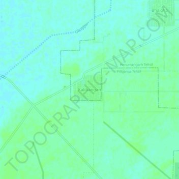 Kalibangan topographic map, elevation, terrain