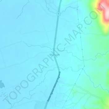 Wasian topographic map, elevation, terrain