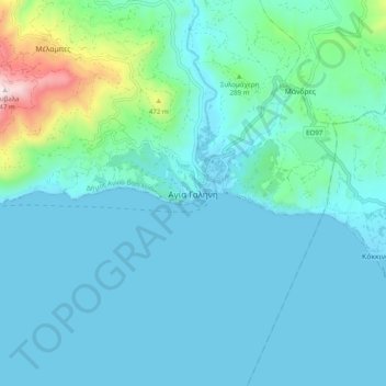 Agia Galini topographic map, elevation, terrain