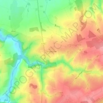 Le Grand Breil topographic map, elevation, terrain