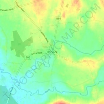 Dervock topographic map, elevation, terrain