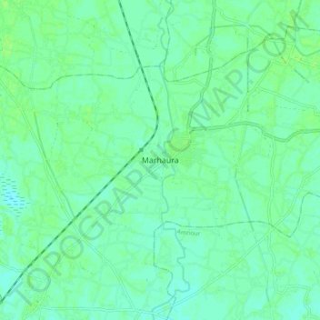 Marhaura topographic map, elevation, terrain