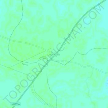 Jethwara topographic map, elevation, terrain