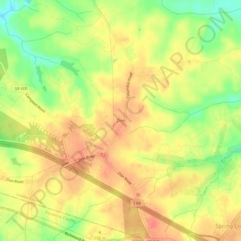Zion topographic map, elevation, terrain