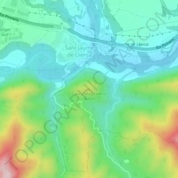 Santa Magdalena topographic map, elevation, terrain