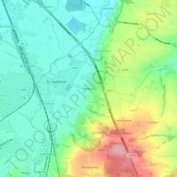 Windberg topographic map, elevation, terrain