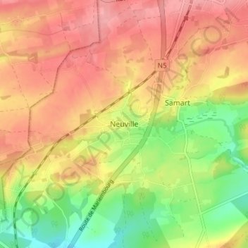 Neuville topographic map, elevation, terrain