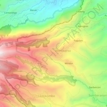 Ledoksari topographic map, elevation, terrain