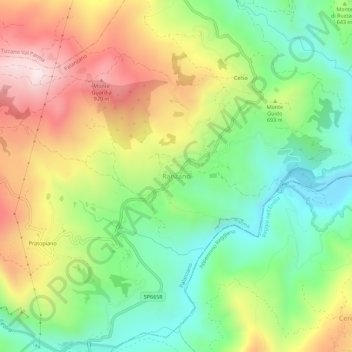 Ranzano topographic map, elevation, terrain