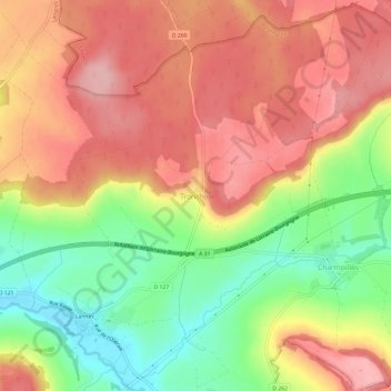 Tronchoy topographic map, elevation, terrain