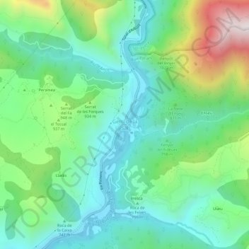 Gerri de la Sal topographic map, elevation, terrain