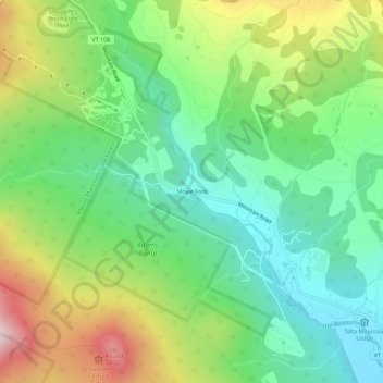 Stowe Fork topographic map, elevation, terrain