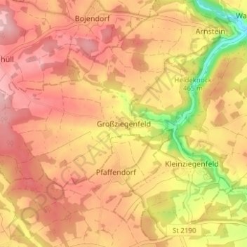 Großziegenfeld topographic map, elevation, terrain