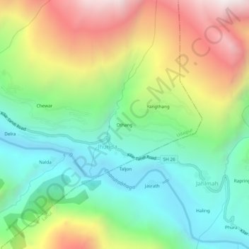 Othang topographic map, elevation, terrain