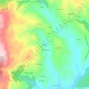 Goela topographic map, elevation, terrain
