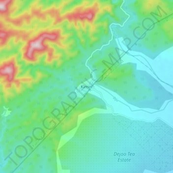 Kimin topographic map, elevation, terrain