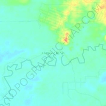 Kampung Kapas topographic map, elevation, terrain