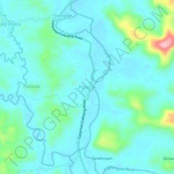 Polangi topographic map, elevation, terrain
