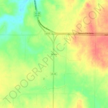 Barkley topographic map, elevation, terrain