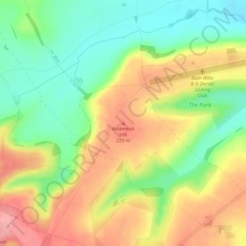 Rodmead Hill topographic map, elevation, terrain
