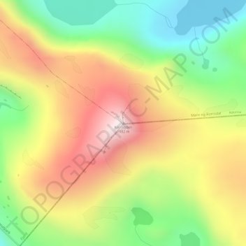 Karitinden topographic map, elevation, terrain