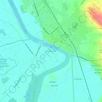 Saint-Germain topographic map, elevation, terrain