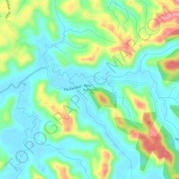 Achiote topographic map, elevation, terrain