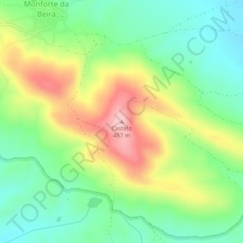 Castelo topographic map, elevation, terrain