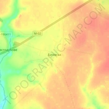 Bachivsk topographic map, elevation, terrain