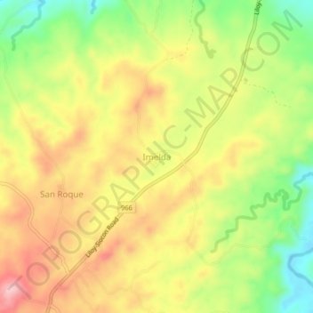Imelda topographic map, elevation, terrain