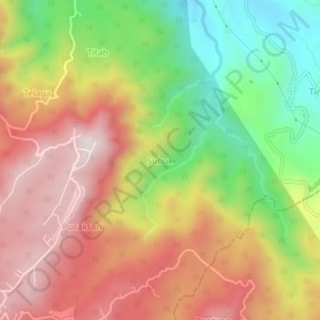 Subuk topographic map, elevation, terrain