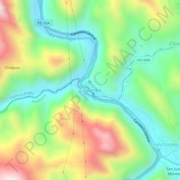 Cayumba topographic map, elevation, terrain