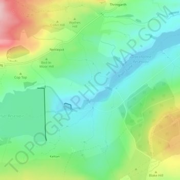 Grassholme topographic map, elevation, terrain