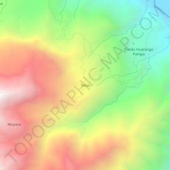 Tallas topographic map, elevation, terrain